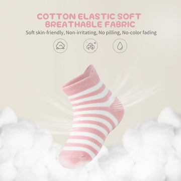 Aroveea Non Slip Grip Ankle Baby Socks 3-5 Years Old For Toddler Boys And Girls Kids Socks 12 Pack, Cute Cotton Baby Socks