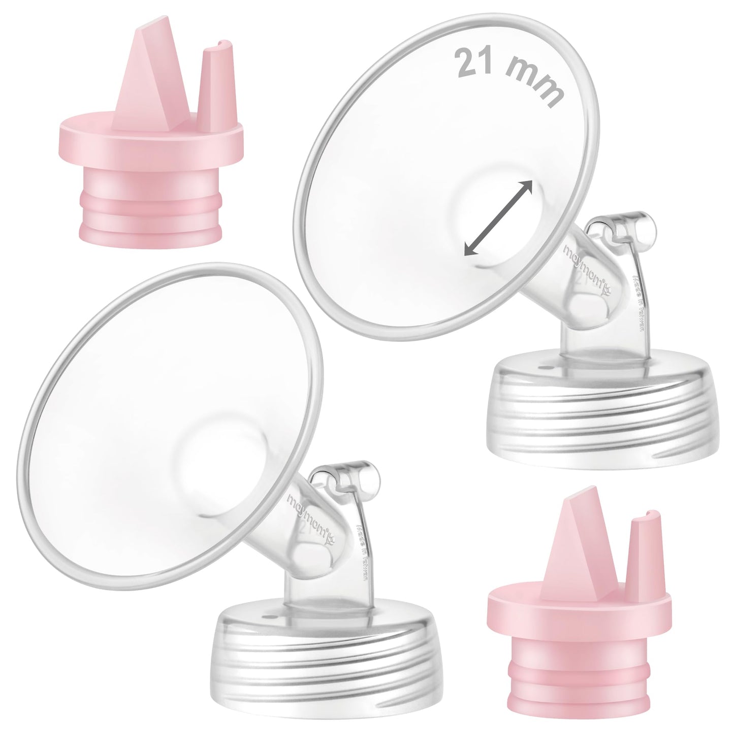 Maymom Pump Part Compatible With Spectra/Ameda Luna Pumps, Syngery Gold; Incl Wide Mouth Flange 21 Mm 2Nd Gen. Pink Valve; Not O