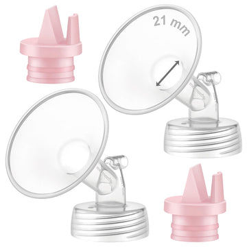 Maymom Pump Part Compatible With Spectra/Ameda Luna Pumps, Syngery Gold; Incl Wide Mouth Flange 21 Mm 2Nd Gen. Pink Valve; Not O