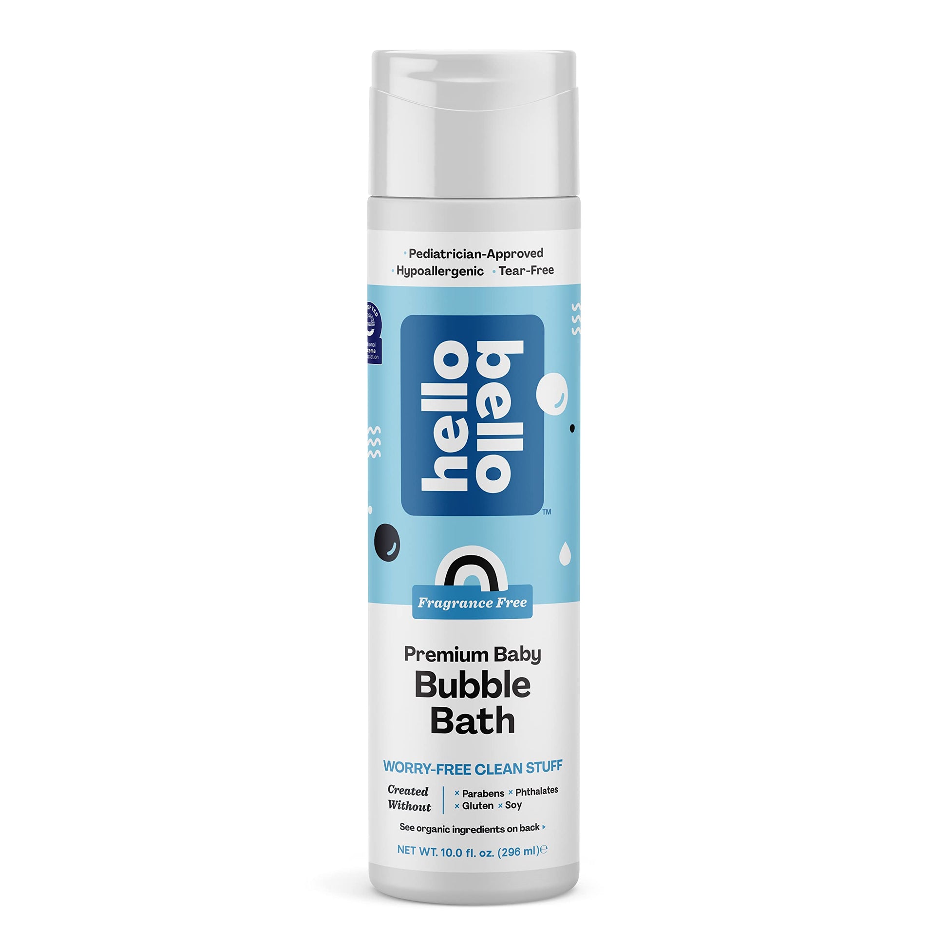 Hello Bello Bubble Bath - Gentle Hypoallergenic Tear-Free Formula For Babies And Kids - Vegan And Cruelty-Free - Fragrance Free
