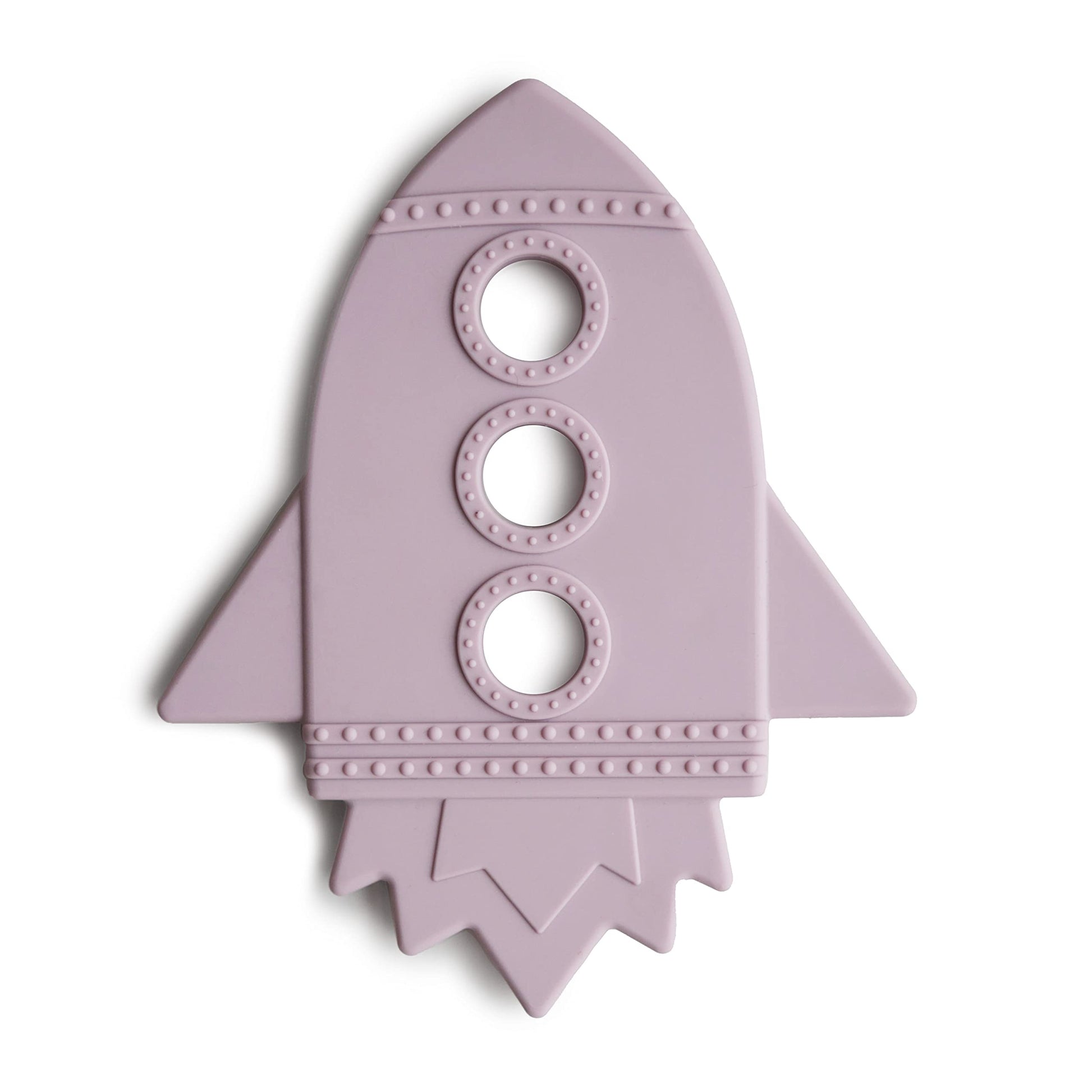 mushie Silicone Baby Teether Toy | Rocket (Soft Lilac)