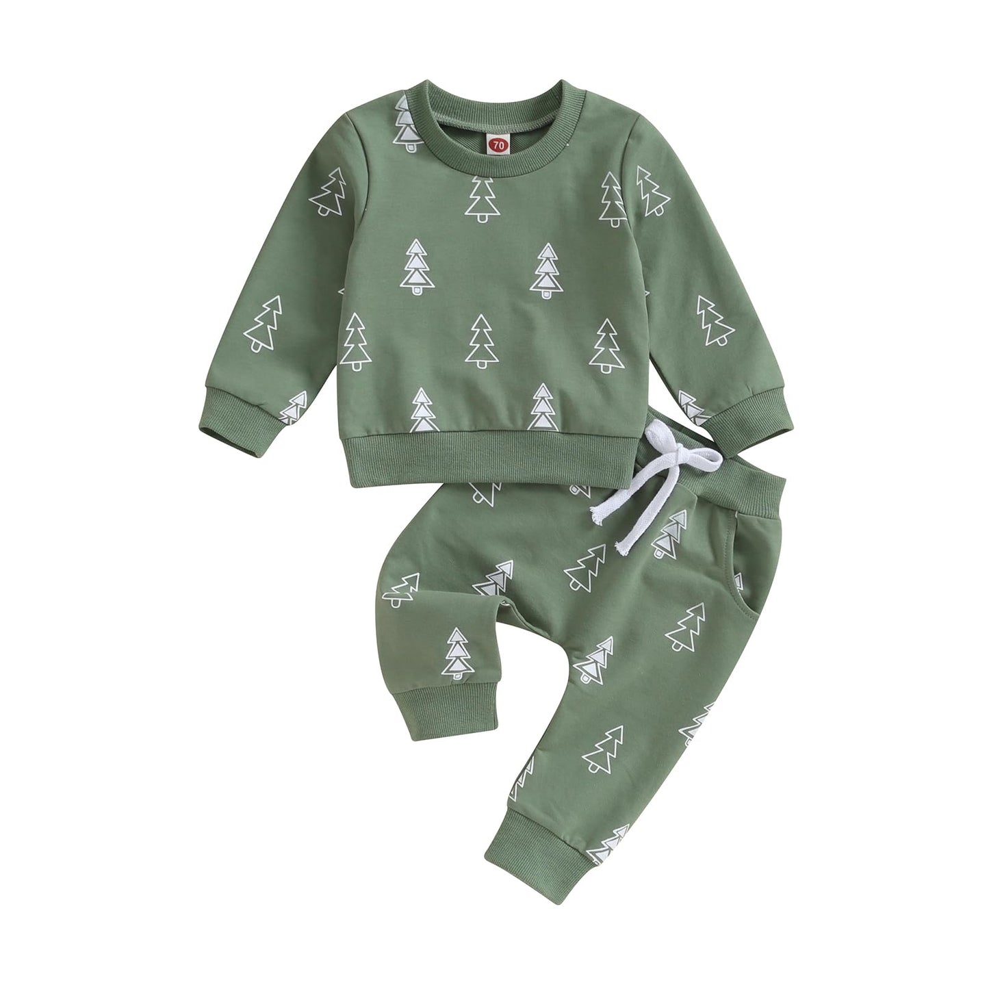 Newbgclo Baby Boy Christmas Outfit Long Sleeve Santa Letter Sweatshirt Top Jogger Pants Sets 2Pcs Toddler Boy Winter Clothes (A-