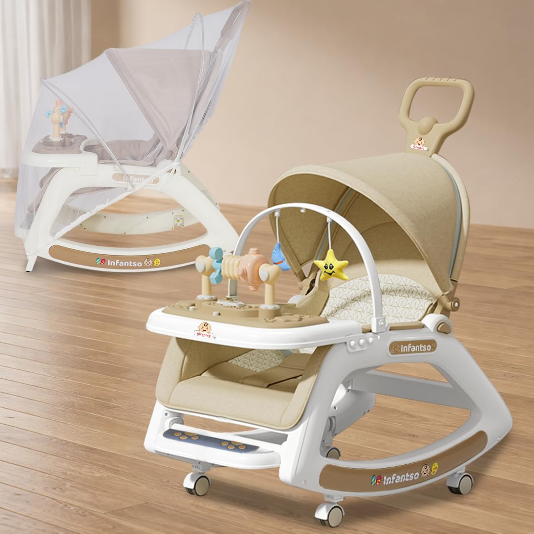 Infantso Booster Chair For Baby Chair For 0 To 3 Year Baby With 4 Level Height Adjustment | Baby Feeding Chair For 0 To 5 Years 
