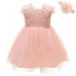 Coozy Baby Girls Dress Infant Princess Christening Baptism Party Birthday Formal Dress (Pink (Style 2), 6M/6-12Months)