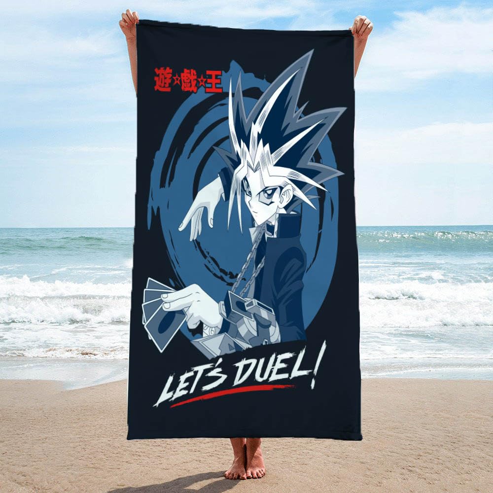 Jay Franco Yu-Gi-Oh! Bath Pool Beach Towel - Kids Anime Super Soft & Absorbent 100% Cotton Towel With Yugi Mutou, Measures 28 X