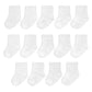 Fruit Of The Loom Baby 14-Pack Grow & Fit Flex Zones Cotton Stretch Socks - Unisex, Girls, Boys (12-24 Months, White)