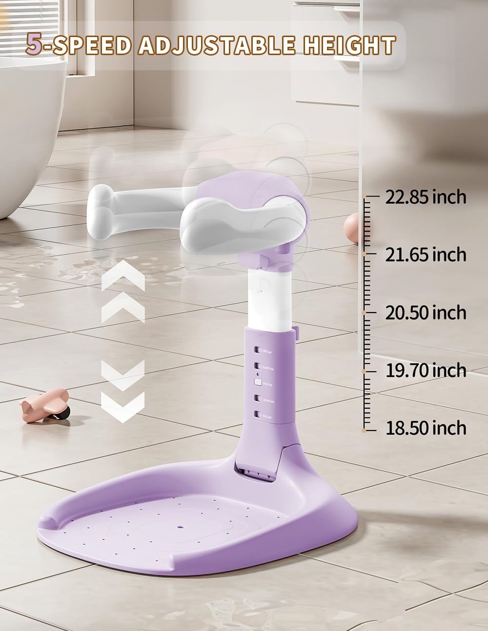 Baby Shower Stand, Baby Bath Support, Shower Standing Support With Adjustable Height And Armrest, Bath Stand With Anti-Skip And