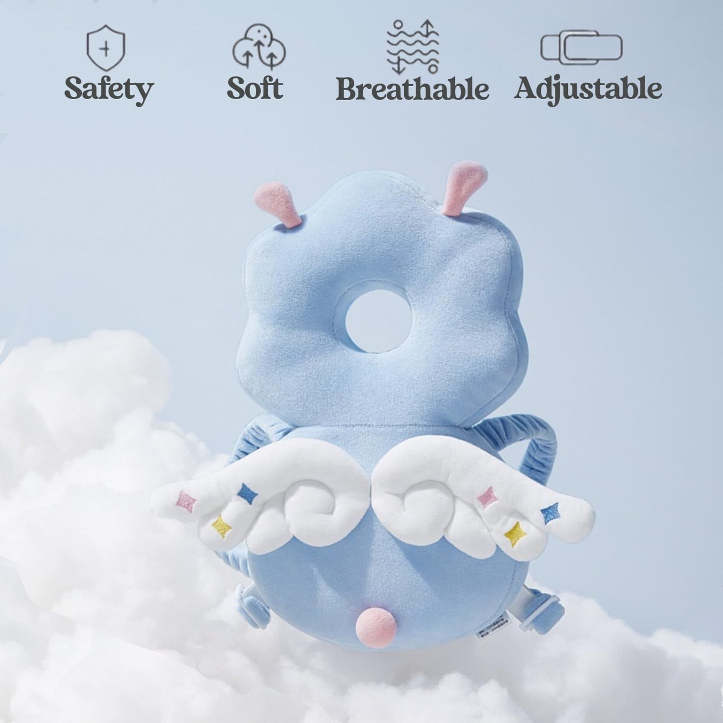 Baby Head Protector, Adjustable Baby Head Protection Backpack With Baby Knee Pads For Crawling, Soft, Breathable And Wearing Saf