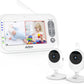 Jousecu Baby Monitor With 2 Cameras, Video Baby Monitor, 4.3' Lcd Split Screen,2-Way Audio, Crying Detection, Night Vision, Tem