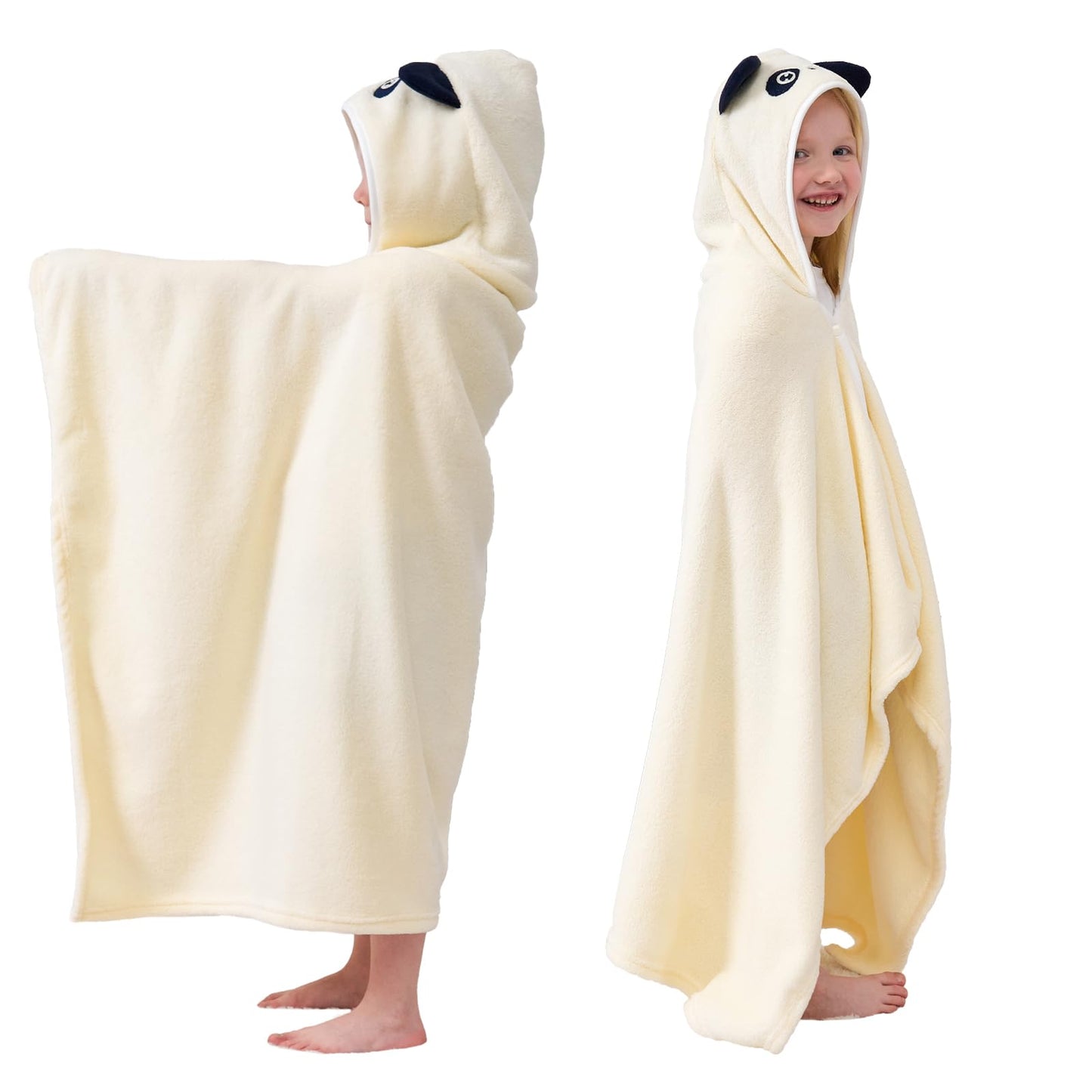 Hiturbo Kids Animal Hooded Towel: Soft Plush Fleece Blanket - 50'X30' Swim Cover Up - Pool Beach Bath Towel Wrap For 3-12 Yrs