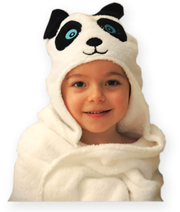 Little Ashkim Hooded Turkish Towel - White Panda - 0-24 Months