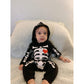 Singcoco Halloween Baby Boys Girls Skull Skeleton Costume Romper With Hat (Black, 12-18 Months)
