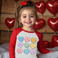 Valentine'S Day Shirt For Girls Loved Positive Saying Heart Vday Tops Kids Raglan Sleeve Cotton T-Shirt 7 Years