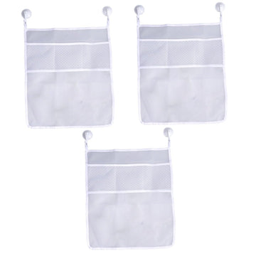 PRETYZOOM 3pcs Bathtub Mesh Net Storage Bags Bathroom Storage Organizer Toy Shower Organizer Net