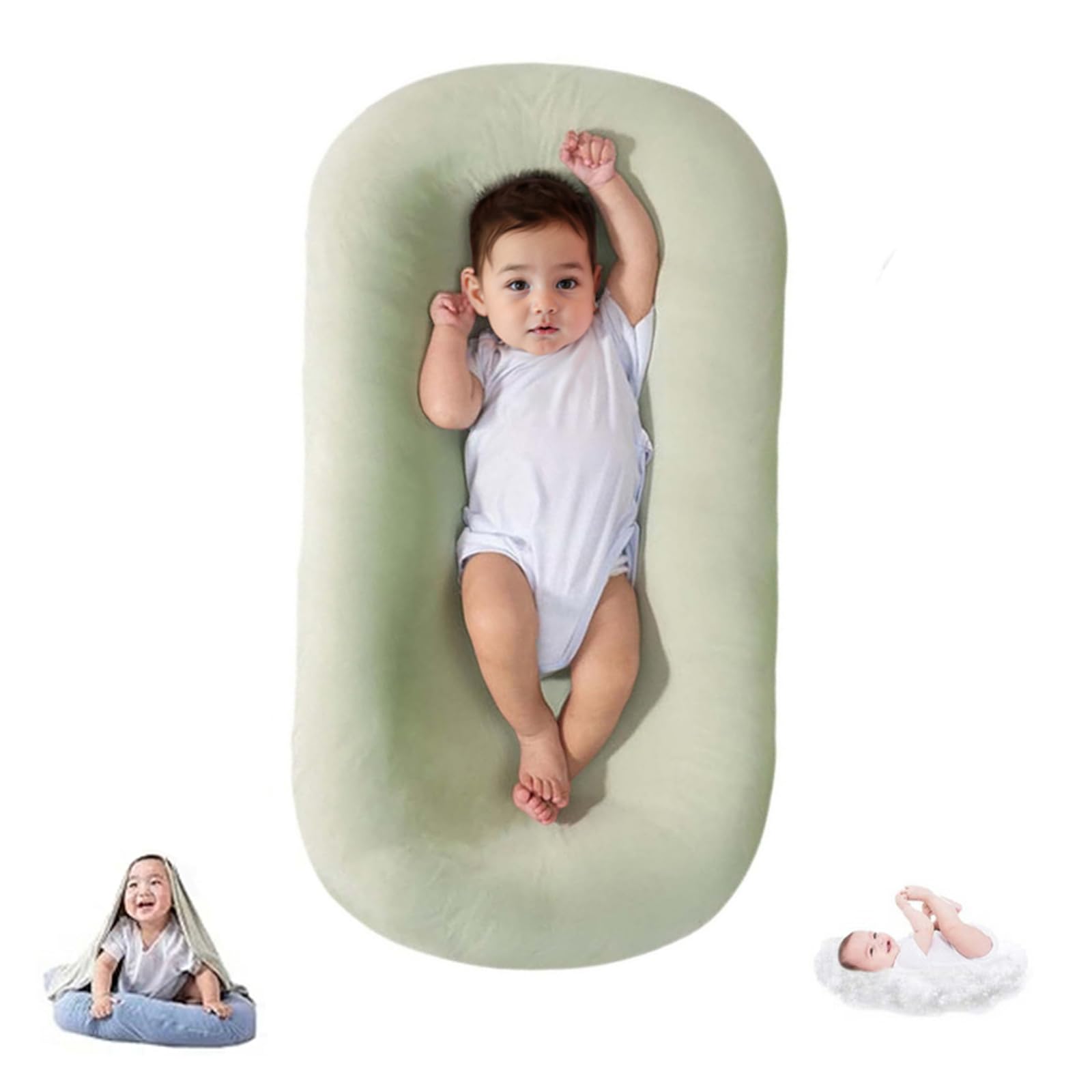Baby Lounger for Newborn Babies 0-18 Months, Bionic Organic Lounger for Baby, Soft Cotton Breathable Infant Floor Seats & Lounge