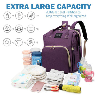 Salifa Diaper Bag Backpack, Nappy Baby Bags With Portable Changing Pad, 900D Waterproof Multi-Function Travel Portable Mommy Bag