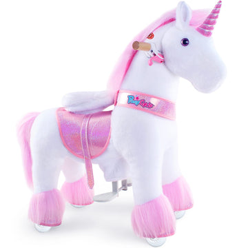PonyCycle Ride on Horse for Toddlers 2-5 Size 3 Pink Unicorn Ride on Toys Pony Cycle Riding Unicorn Horse Riding Toy on Wheels w