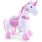 PonyCycle Official Classic U Series Ride on Horse Toy Plush Walking Animal Pink Unicorn Size 3 for Age 3-5 Ux302