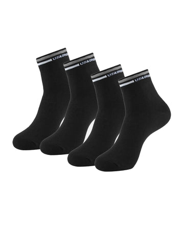 Compact Cotton Elastane Stretch Ankle Length Socks with StayFresh Treatment  Black (Pack of 2)