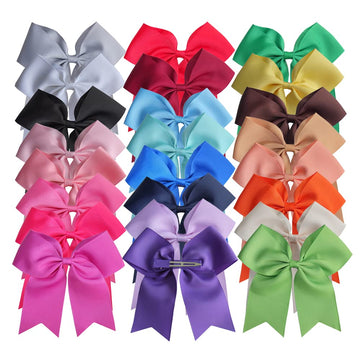 24 Colors Cheer Hair Bow Alligator Clips for Baby Little Girls School Colleage Teens Dancing Cheerleading Bow Hair Accessories (