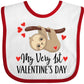 Inktastic My First Valentines Day Baby Sloth Baby Bib White And Red 39C36