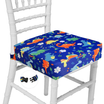 Taeku Booster Seat For Dining Table, Portable Kids Toddler Booster Chair Increasing Cushion Cartoon Seat Pad With 2 Safety Buckl