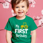 First Birthday Boy Outfit My 1St Tractor Shirt Construction One Year Old Gifts (Green, 12 Months)