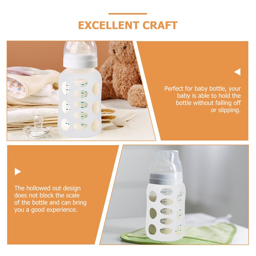 8 Pcs Milk Bottle Sleeves Pigeon Supplies Silicone Bottle Cover Feeding Glass Covers Glass Bottle Sleeves Nursery Bottle Cover F