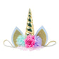 Nishine Baby Elastic Glitter Unicorn Horn Headband Children Unicorn Party Supplies Cosplay Gift (Chiffon-Gold)