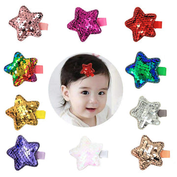 Insowni 10 Pairs Alligator Hair Clips Sparkling Reversible Sequin Star Pigtail Hairbow Barrettes For Baby Girls Toddlers Kids (2