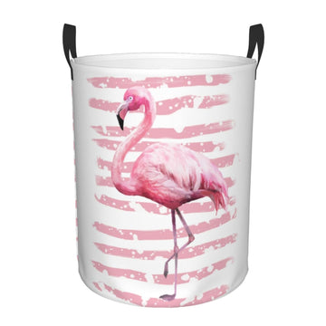 Pevtufa Flamingo Foldable Laundry Basket Organizer,Fabric Clothes Toy Storage Basket Nursery Hamper Storage Bin For Household Be