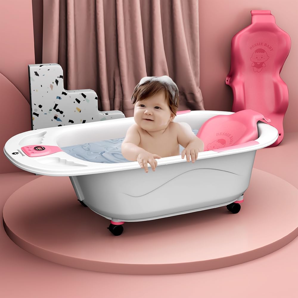 Staranddaisy Baby Bath Tub For 0 To 5 Years/Bath Tub For Kids 03 Years/Infants Bathtub With Temperature Censor & Baby Bath Seat