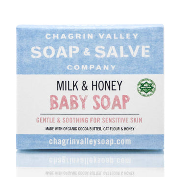Chagrin Valley Soap & Salve Natural Organic Baby Soap - Unscented, Mild & Moisturizing Goat Milk & Honey Soap For Babies, Childr