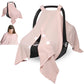Boryokun Muslin Car Seat Cover For Babies, Multi-Use Nursing Cover, Breathable Infant Car Seat Canopy For Newborn (Pink)