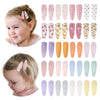 40 Pcs Girl Hair Clips Floral Print Toddler Hair Clips Non Slip Wrapped Snap Hairpins For Kids Barrettes Hair Accessories For Ba