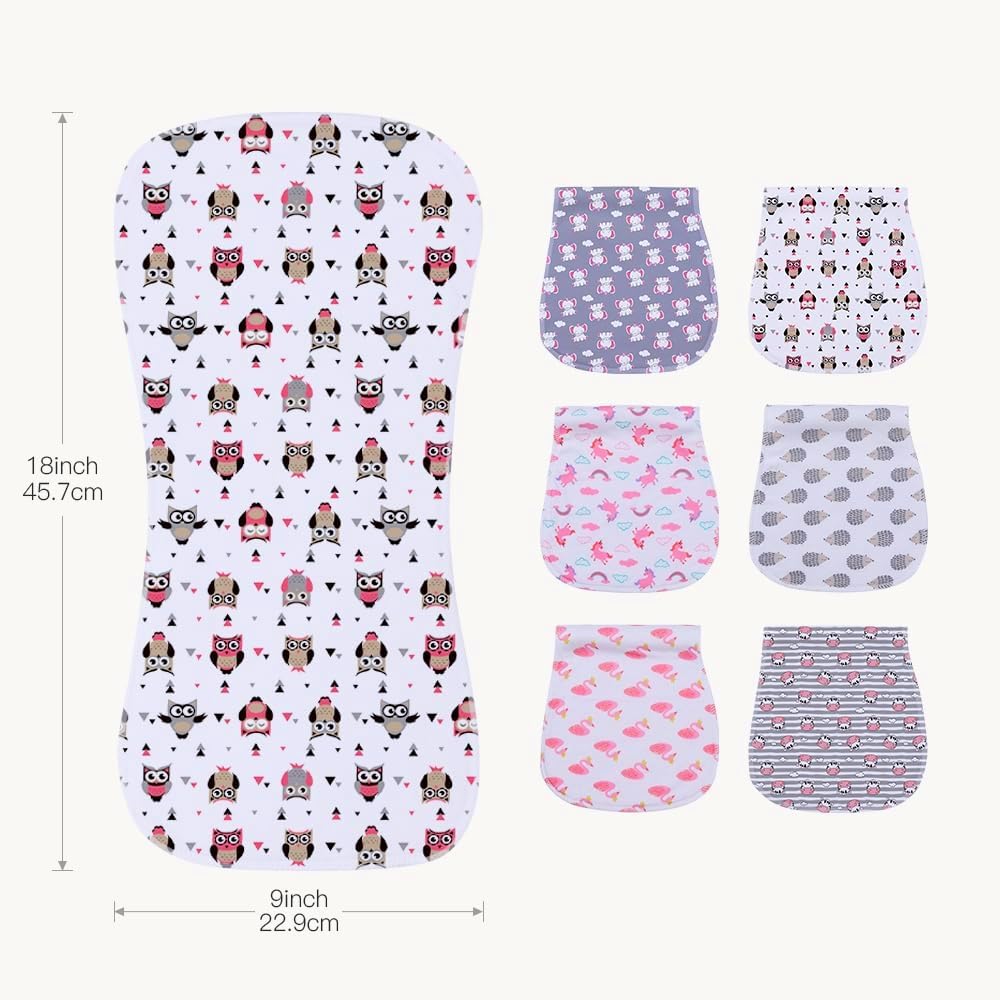 Gelisite 6 Pack Cotton Baby Burp Cloths Extra Absorbent Soft For Baby Boys And Girls (Multi02)