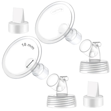 2X 18 Mm Maymom Two-Piece Wide Neck Pump Parts Compatible With Spectra S1,Spectra S2 Pumps And 2 Valves; Incl Wide Mouth Flanges