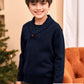 Ryannology Toddler Baby Boys Girls Sweater Shawl-Collar V Neck Pullover Sweaters Cable Kintted Photoshoot Outfits