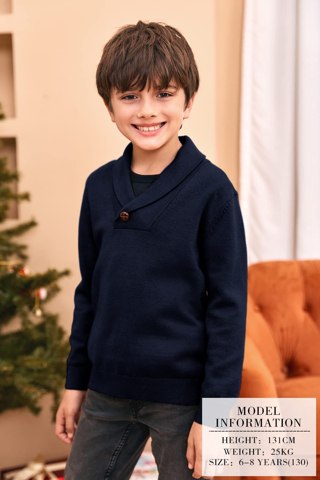 Ryannology Toddler Baby Boys Girls Sweater Shawl-Collar V Neck Pullover Sweaters Cable Kintted Photoshoot Outfits