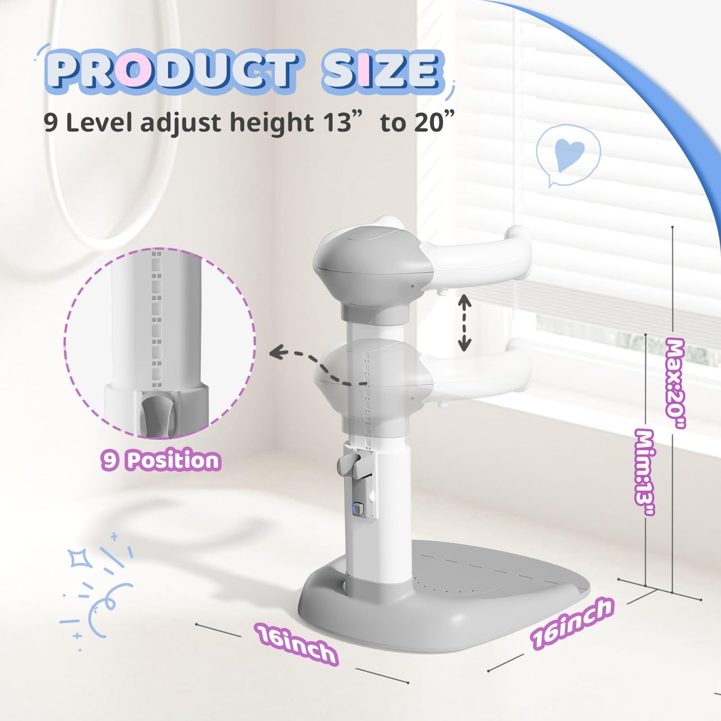 Cooseya Baby Bathtub With Shower Stand Support | Anti-Pinch Soporte Para Baera De Beb  , Adjustable Shower Tower & Anti-Slip For