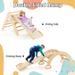 Olakids Climbing Toys For Toddlers, 5 In 1 Kids Wooden Montessori Triangle Set Climber Toy With Ramp Ladder Arch Slide For Playg