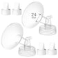 GOTOCUT 4PCS 24mm Breast Pump Flanges, Duckbill Valves Compatible with Spectra S1/S2/9Plus/Synergy Gold, Motif Luna, Wide-Mouth 