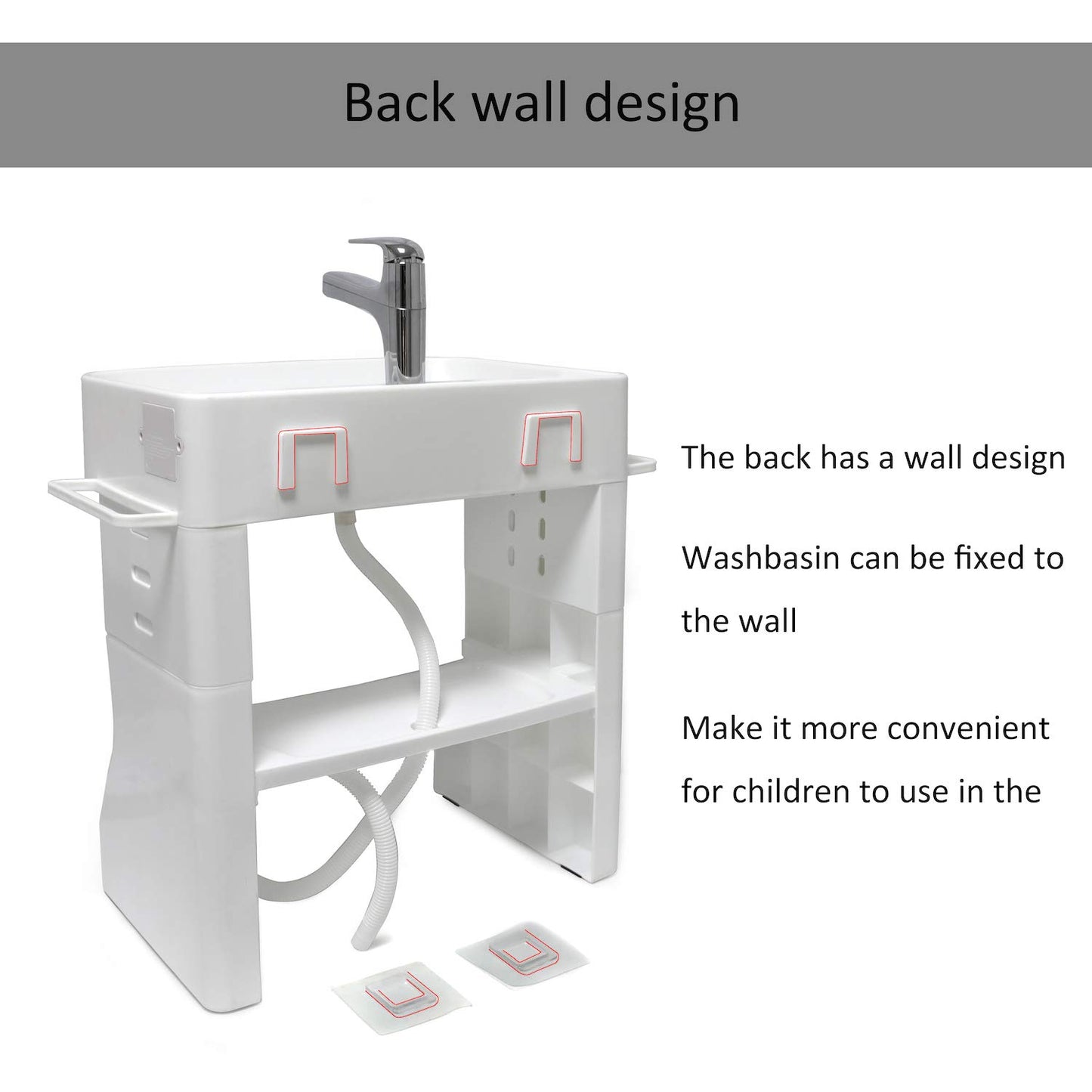 Httmt- Adjustable Wash Basin Station For Child Kid Toddler Early Training Learning Plastic Washbasin Simulation Towel Shelf Wash