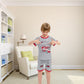 Little Boys Pajamas Shorts Set For Toddler Clothes 100% Cotton Fire Truck Sleepwear Short Sleeve 2 Piece Pjs Sets Kids Summer Cl