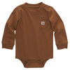 Carhartt Long-Sleeve Pocket Bodysuit, Carhartt Brown, 18 Months