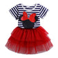 Mud Kingdom Cute Toddler Girl Outfits 3T Red Summer Stripe