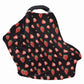 Coldinair Strawberry Print Car Seat Cover For Babies Girls,Multi-Use Breastfeeding Cover Nursing Cover,Soft Stretchy Carseat Can