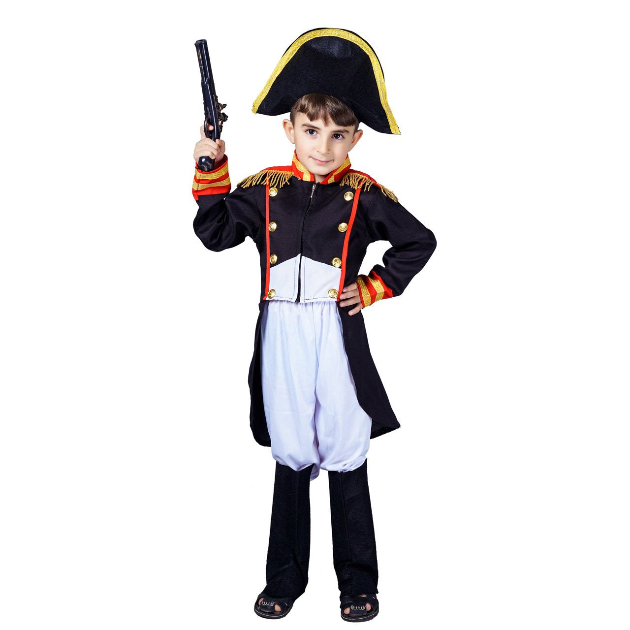 Kalcykizz Boy'S Napoleon Costume Navy Red Yellow (7-9Y)