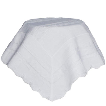 Beautiful Acrylic Knit Baptism Special Occasion Shawl With Arrow Patterns