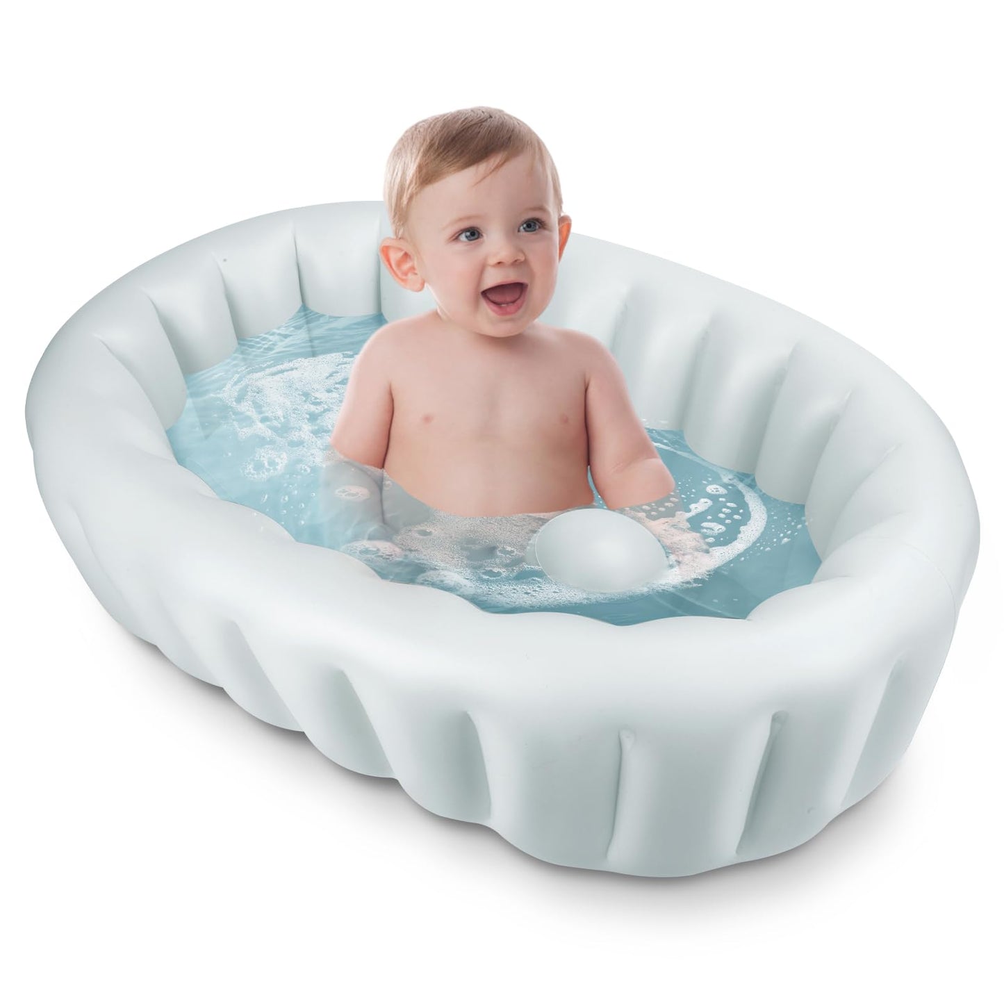 TOSGN Baby Bath Tub Inflatable Bathtub, Travel Foldable Portable Bathtub for Infant and Newborn to Toddler, Blow Up Bathtub for 